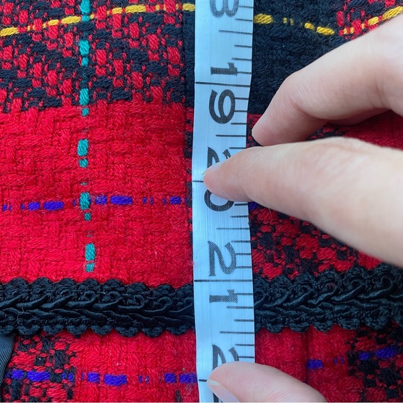 Vintage Requirements red black boucle long sleeve plaid jacket 80s - Picture 10 of 10